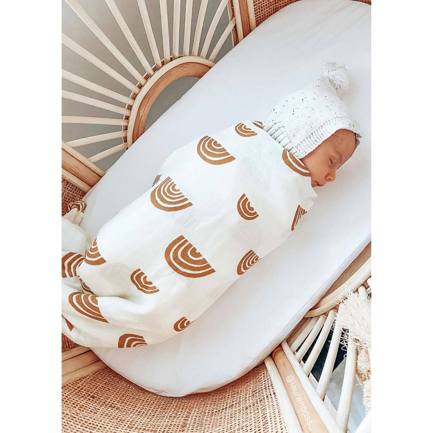 Organic Cotton + Bamboo Muslin Swaddle - Rainbow