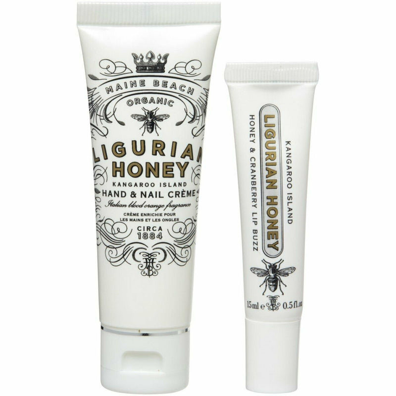 Ligurian Honey essentials pack- Hand & Nail cream; Honey & Cranberry Lip Buzz