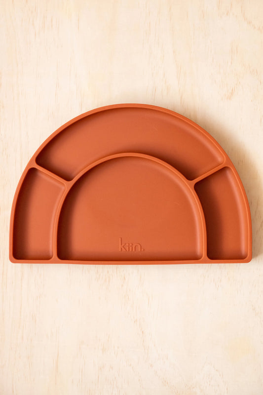 Silicone Divided Plate- Rust