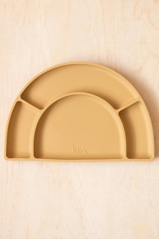 Silicone Divided Plate - Tan